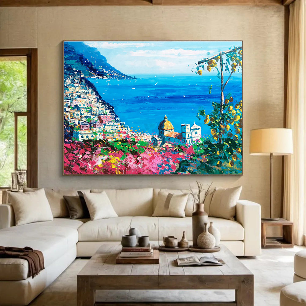 Amalfi Coast Abstract Painting for Luxury Hotel Suites YHT458