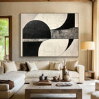 Black - White Geometric Abstract  Precision and Form ABS099