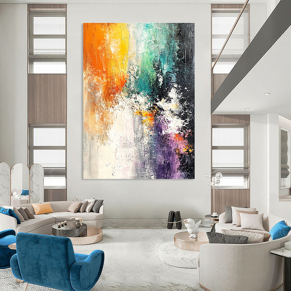 Colorful Textured Abstract Painting for Creative Art Studios GAB0892