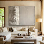 Gray and White Minimalist Abstract Painting with Calm Simplicity WINK249