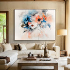 Floral Woman Portrait: Blending Beauty and Nature Abstract Painting ABS157