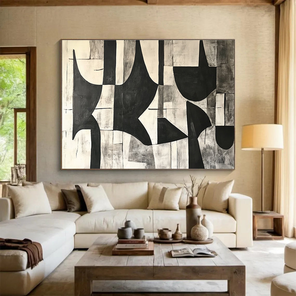 Black - White Geometric Abstract  Timeless Contrast ABS108