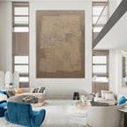 Beige Textured Cubes Abstract Painting for Minimalist Living Spaces HENG490