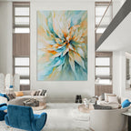 Pastel Flower Burst Abstract Painting for Charming Cafes GAB1103