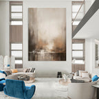 Muted Landscape Abstract Painting for Serene Waiting Rooms HENG455
