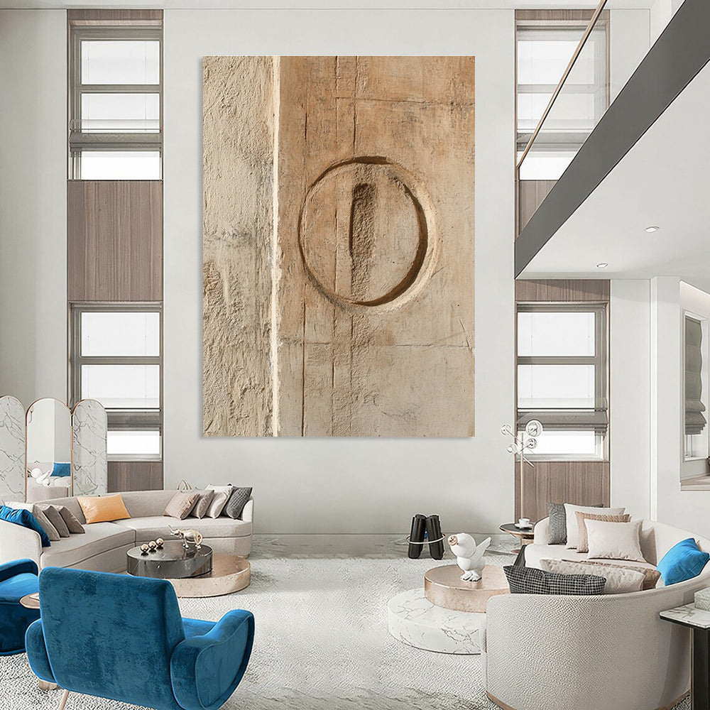 Textured Circle Abstract Painting for Industrial - Chic Art Galleries GAB1307