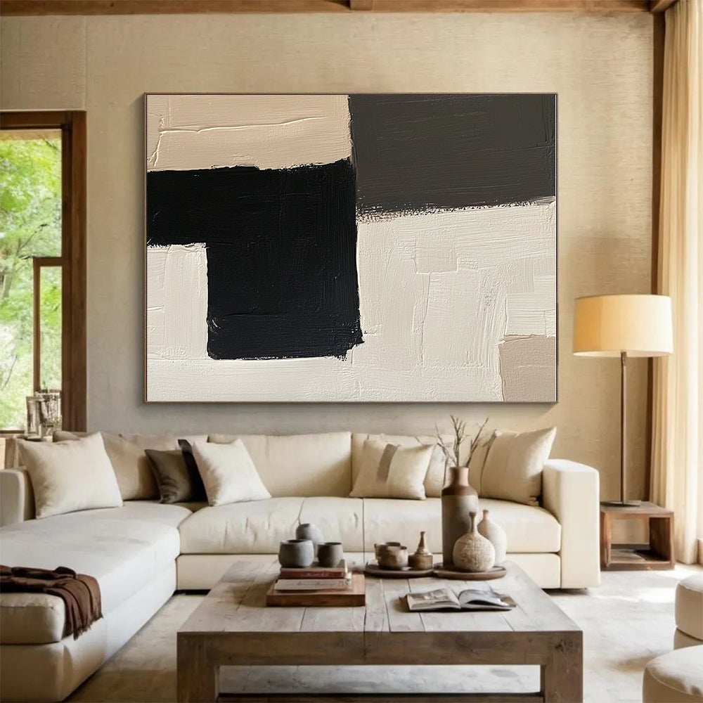 Neutral Geometric Abstract Painting with Quiet Sophistication WINK502