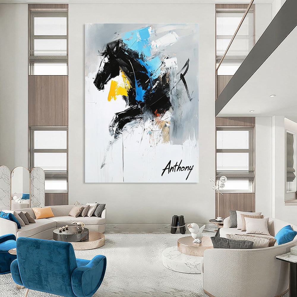 Abstract Horse Painting for Equestrian - Themed Clubs GAB0809