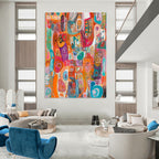 Orange - Toned Abstract Collage - Eclectic Mixed - Media Art GAB0383