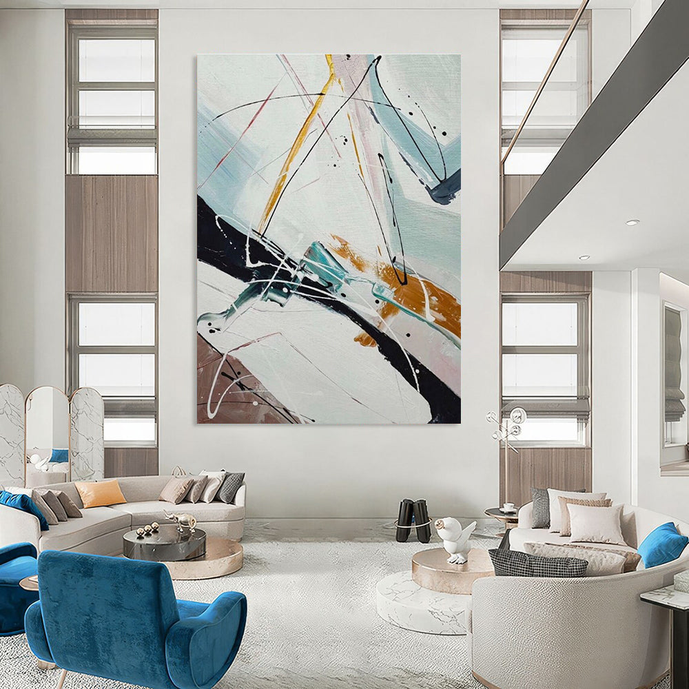 Dynamic Line Abstract Painting for Dance Studio Lobbies HENG046