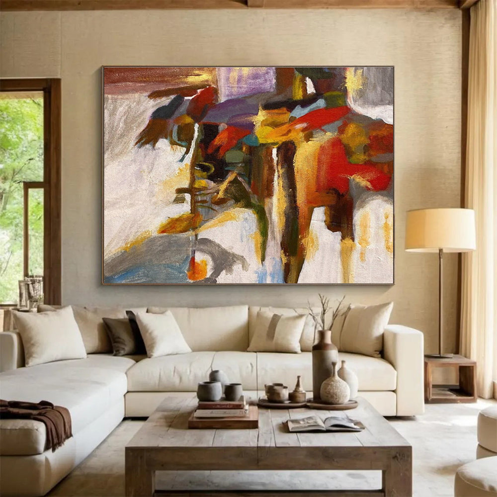 Colorful Abstract Figures Painting for Art - Loving Community Centers YHT365