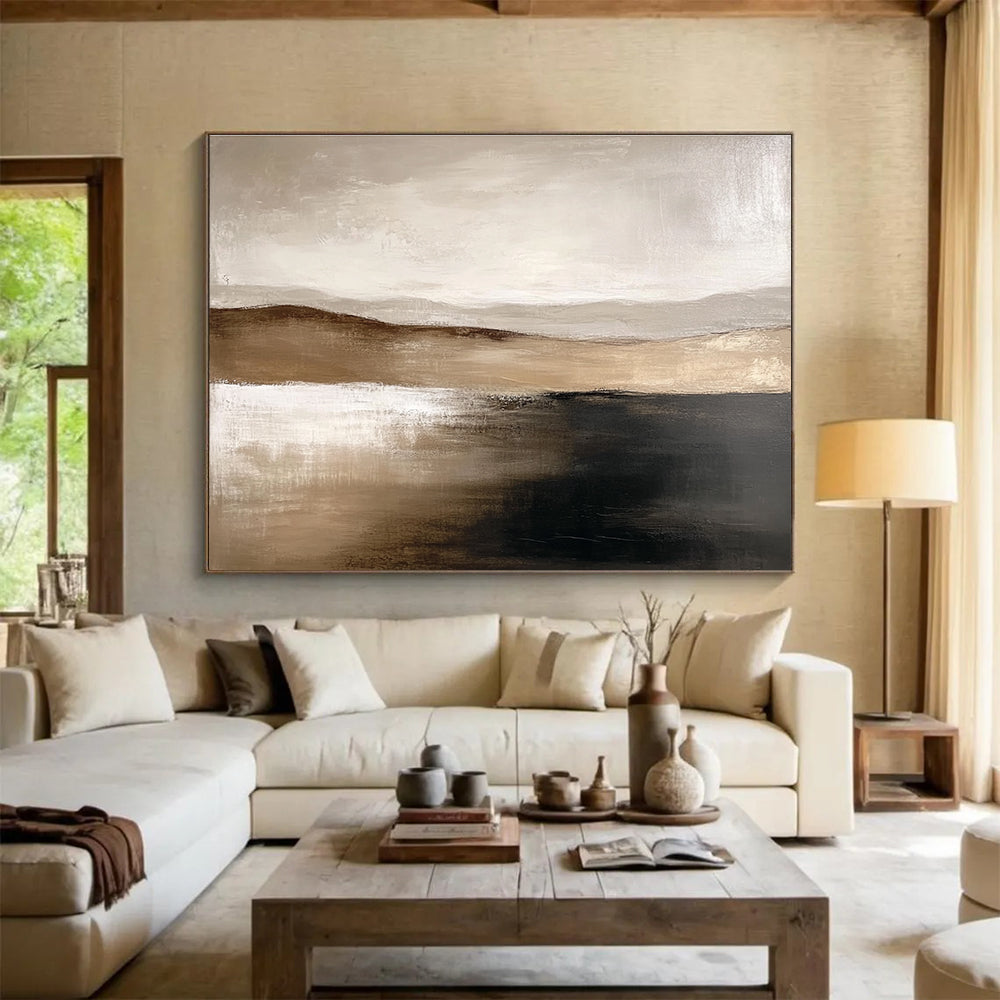 Earth - Toned Textured Landscape Abstract Painting Inspired by Nature ABS227