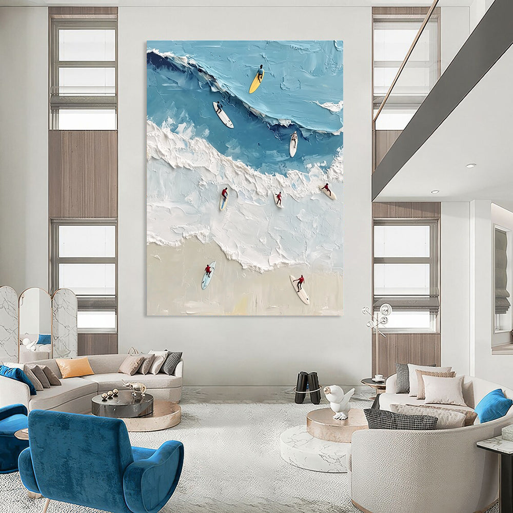 Surfers on Waves Dynamic Abstract Painting for Energetic Spaces GAB1482