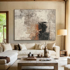 Textured Gray and Black Abstract Painting with Raw Depth WINK155