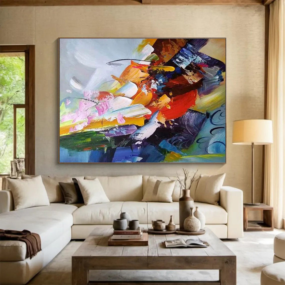 Dynamic Color Fusion Abstract Painting for Modern Art Galleries YHT281