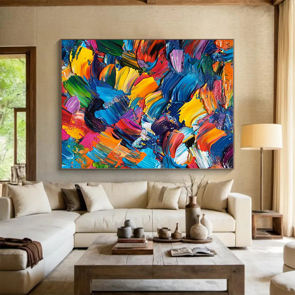 Colorful Abstract Brushstrokes Painting with Joyful Energy WINK405