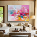 Pink Blue Orange Abstract Painting with Sweet Vibrancy WINK487