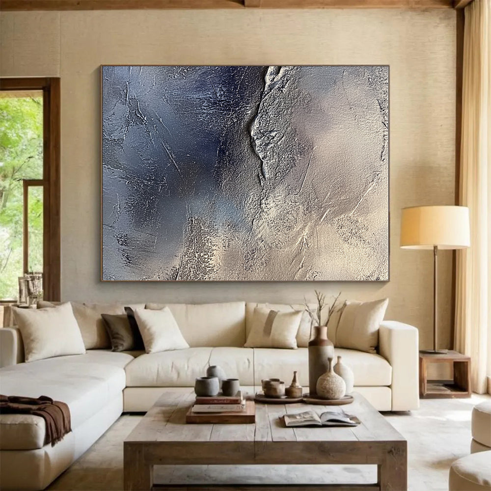 Silver Textured Gradient Painting with Industrial Glamour WINK066