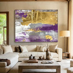Purple - and - Gold Abstract Painting with Regal Flair WINK327