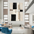Neutral Geometric Abstract Calm Abstract Painting for Minimalist Bedrooms GAB1406
