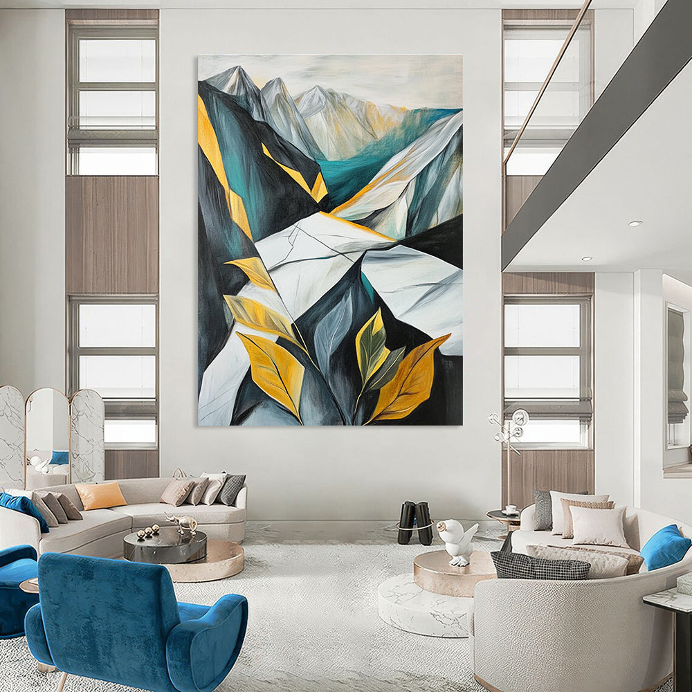 Geometric Mountainscape - Stylized Landscape Abstract Painting GAB0622