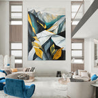 Geometric Mountainscape - Stylized Landscape Abstract Painting GAB0622