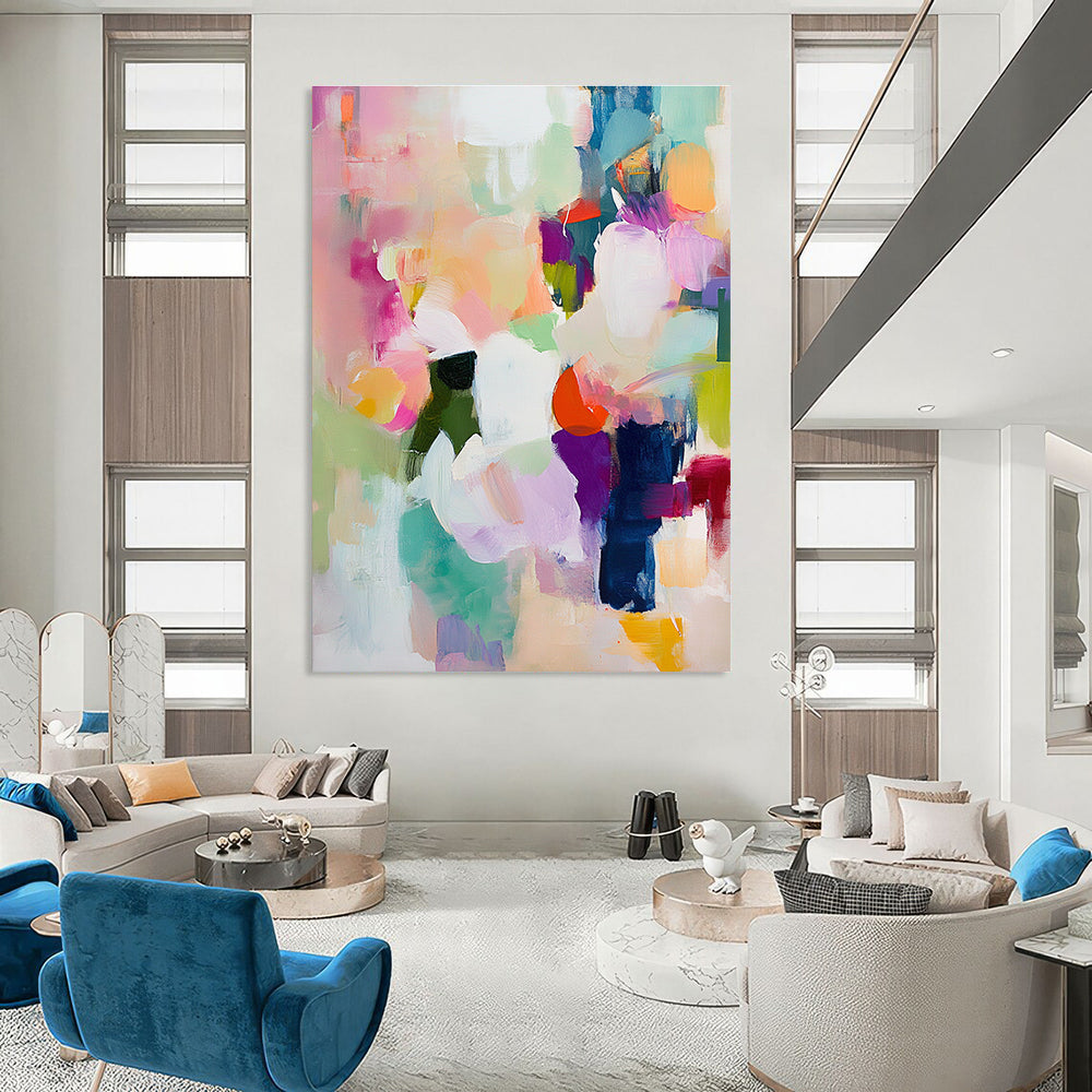 Pastel Color Burst Abstract Painting for Light - Hearted Breakfast Nooks GAB0911