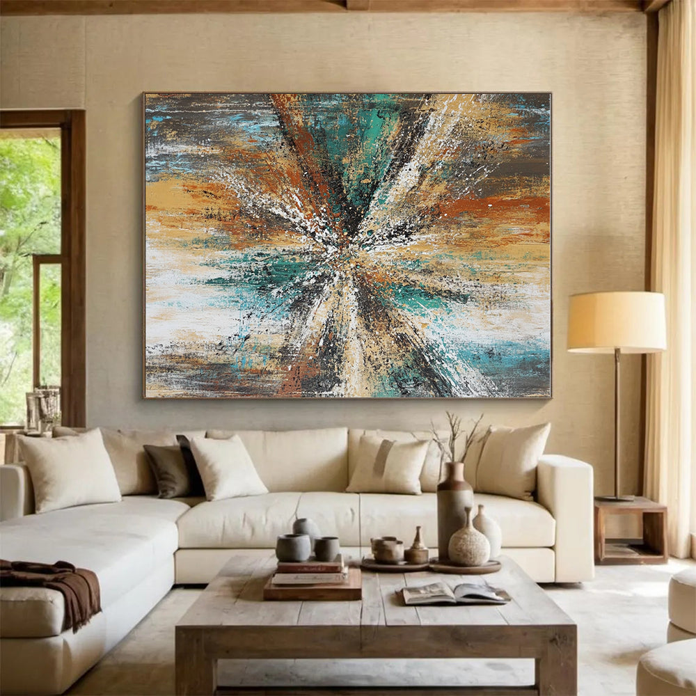 Explosive Color Abstract Painting with Textured Energy WINK818
