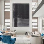 Textured Black and Gray Abstract Painting with Subtle Variations GAB0029
