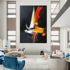 Colorful Sailboat Abstract Painting for Coastal - Themed Restaurants GAB0854