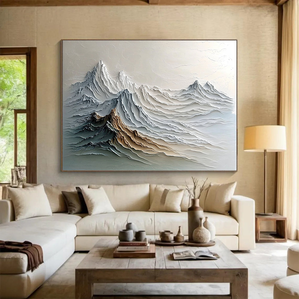 3D Textured Mountain Relief Art Pushing Traditional Painting Boundaries Abstract Art ABS148