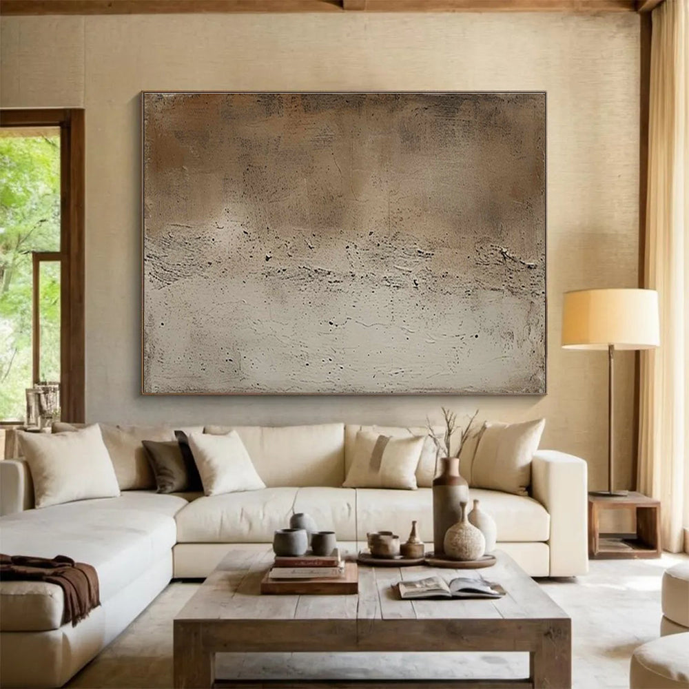 Neutral Textured Abstract Painting for Minimalist Art Galleries YHT257