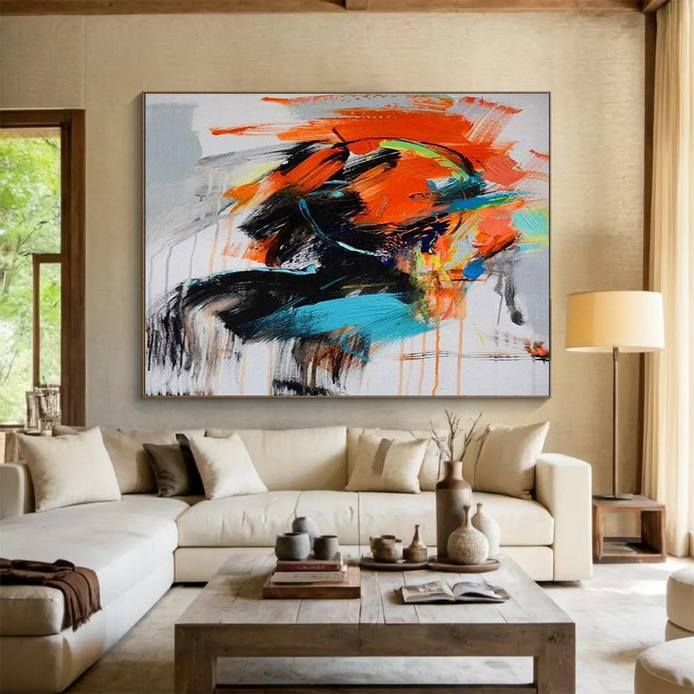 Bold Color Splash Abstract Painting for Art - Inspired Retail Stores YHT287