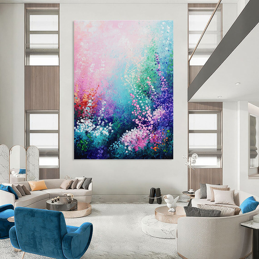 Colorful Floral Landscape Abstract Painting for Garden - Themed Spas GAB1265