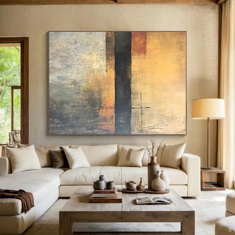 Minimalist Horizon Abstract Painting with Quiet Contemplation WINK762