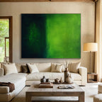 Green Gradient Abstract Painting with Nature's Intensity WINK458