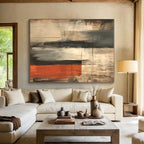 Multitone Vertical Abstract Painting with Textured Dynamism WINK229