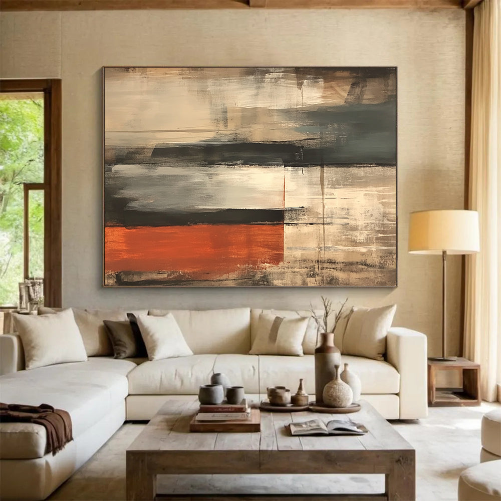 Multitone Vertical Abstract Painting with Textured Dynamism WINK229