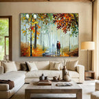 Autumn Stroll Abstract Painting for Romantic Restaurant Interiors YHT225