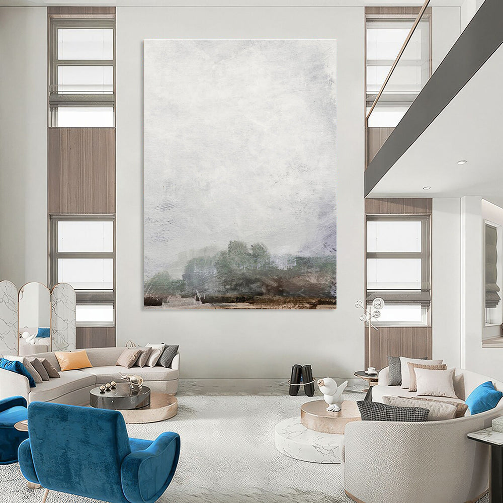 Subtle Misty Landscape Abstract for Minimalist Studies HENG222