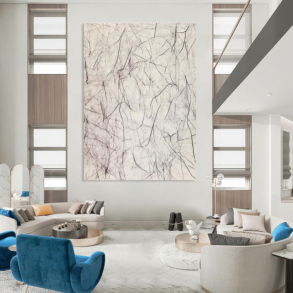 Tangled Black Lines Abstract Expressionist Painting for Bold Interiors GAB1531