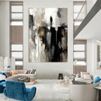 Silhouette on Precipice Abstract Painting for Bold Statements GAB0691
