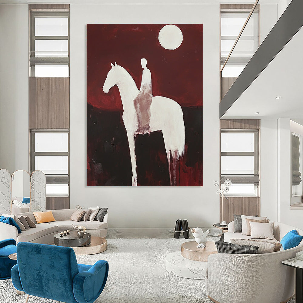 Rider on Horse Abstract Painting for Equestrian - Themed Galleries GAB1047