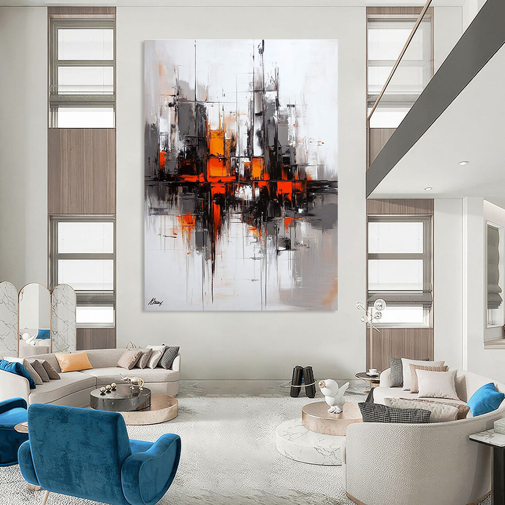 Vibrant Cityscape Art Abstract Painting for Energetic Workspaces GAB1398