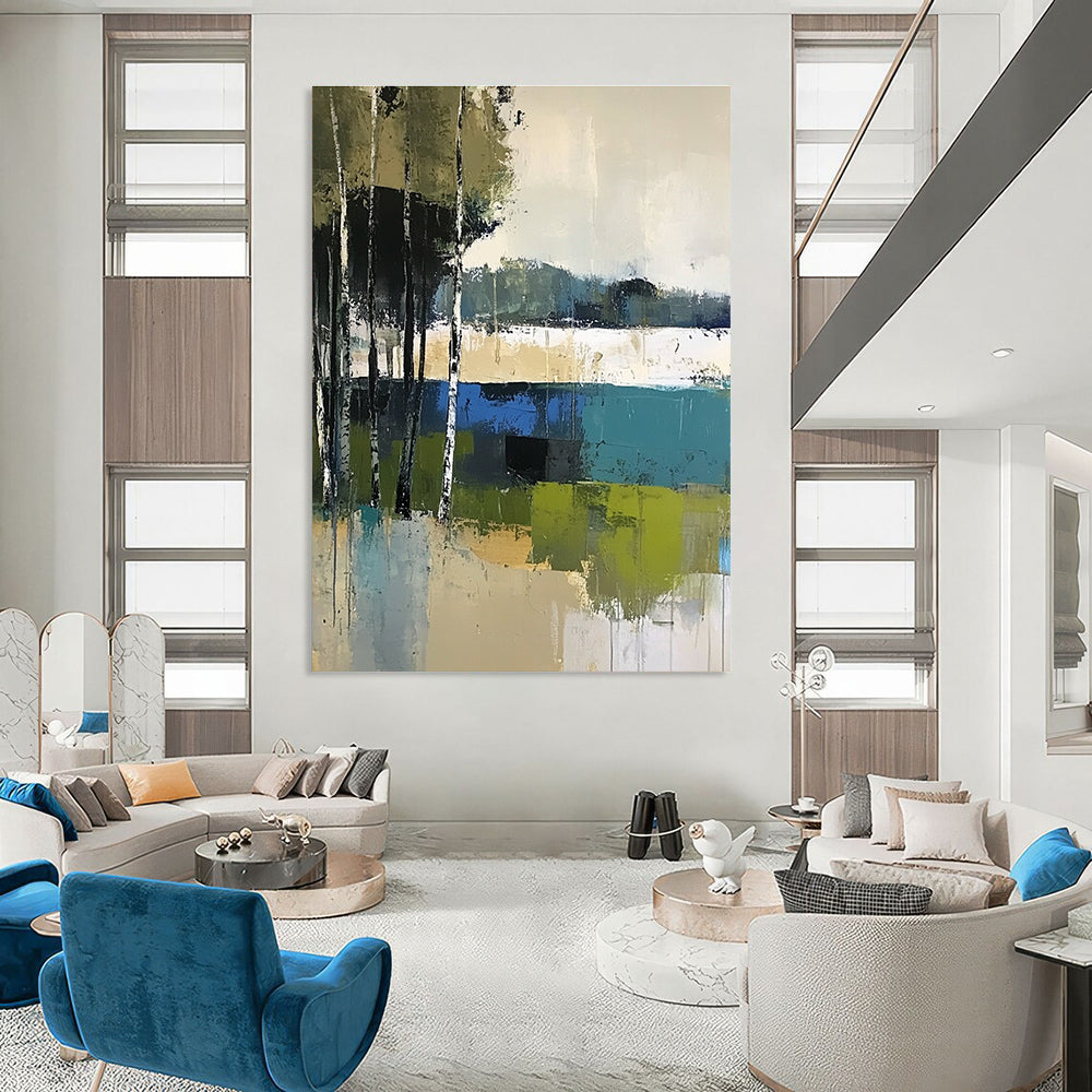 Forest Lake Abstract - Contemporary Nature Scene Art GAB0533