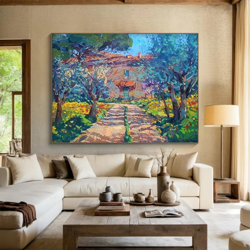 Garden Path Abstract Painting for Botanical Garden Visitor Centers YHT452