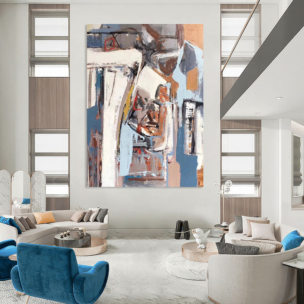 Urban Abstract Layers Abstract Painting for City - Themed Cafes HENG041