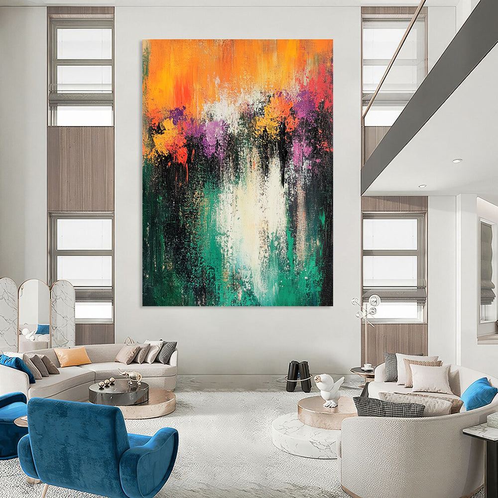 Colorful Floral Abstract Painting for Garden - Themed Cafes GAB1181