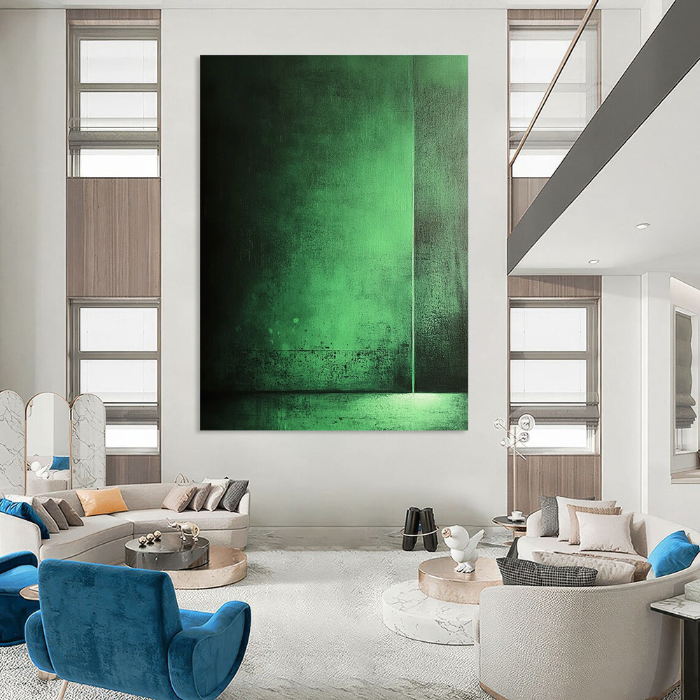 Dark Green Gradient Abstract Painting for Contemporary Art - Inspired Bars GAB1329
