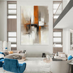 Geometric Abstract Painting for Modern Corporate Reception Areas GAB1259